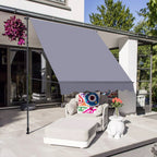 Manual Retractable Awning - 118'' Non-Screw Outdoor Sun Shade