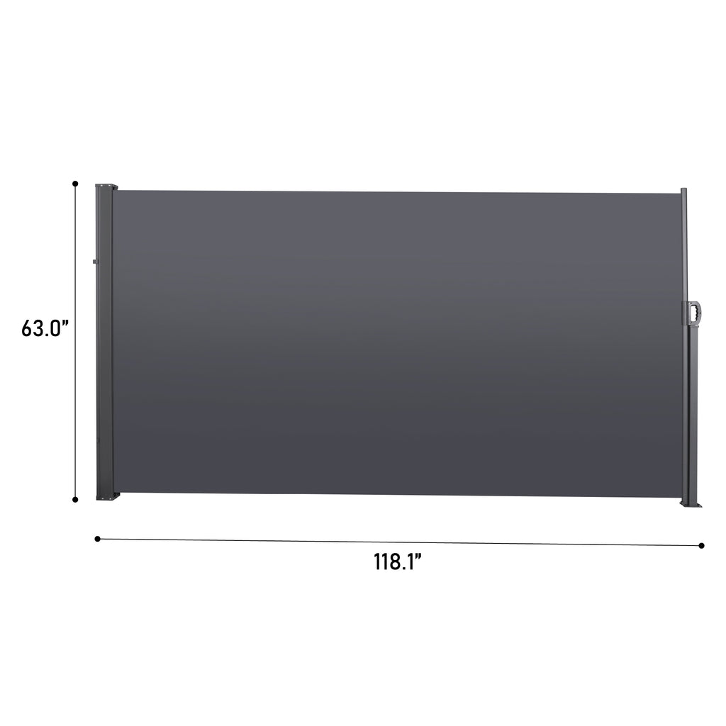 Retractable Side Screen Awning - Dark Grey