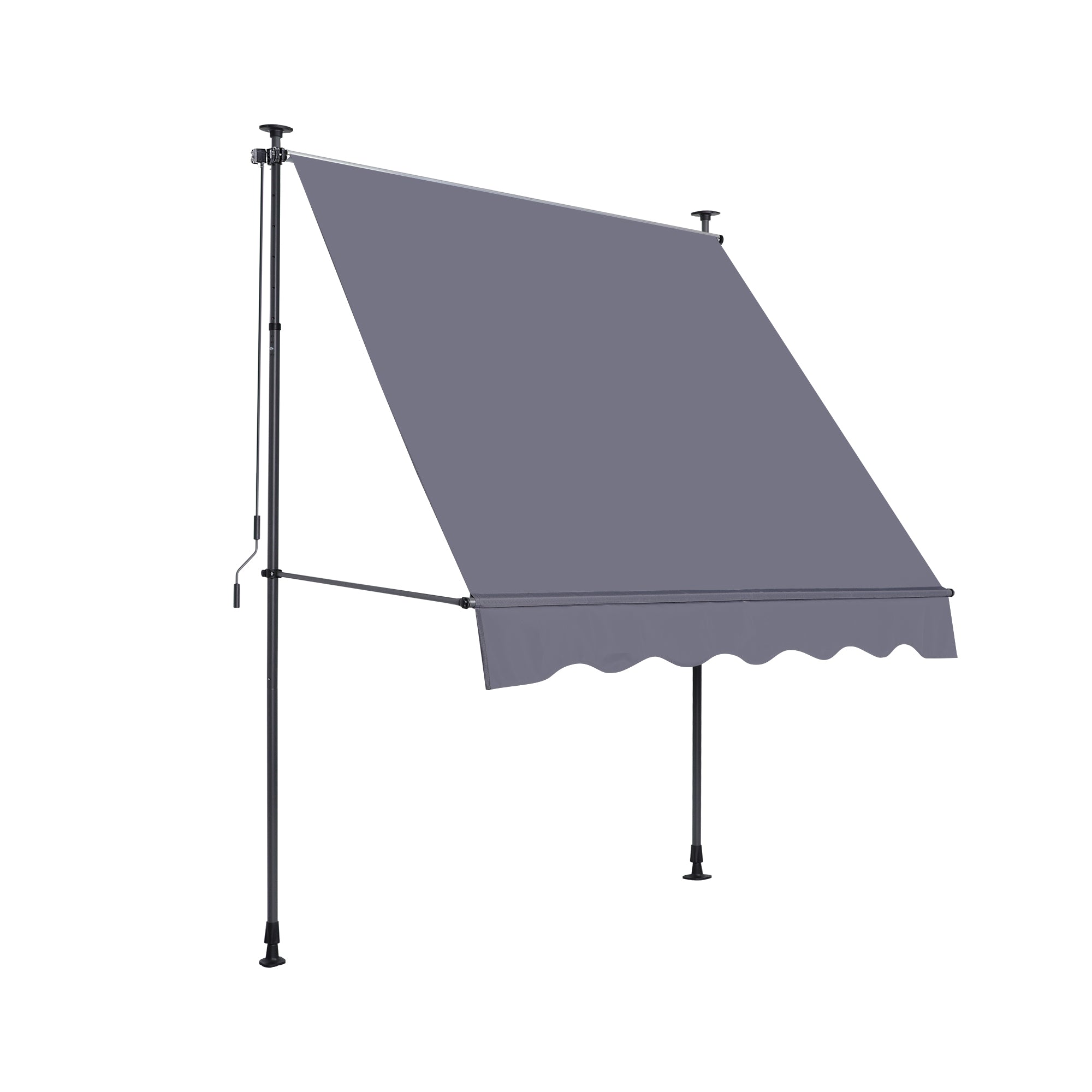 Manual Retractable Awning - 118'' Non-Screw Outdoor Sun Shade