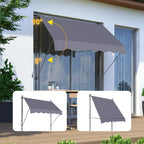 Manual Retractable Awning - 78'' UV-Protected Outdoor Canopy