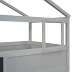 Twin Over Full House Bunk Bed with Storage Staircase