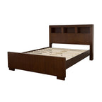 Cappuccino Queen Bed with Bookcase Headboard