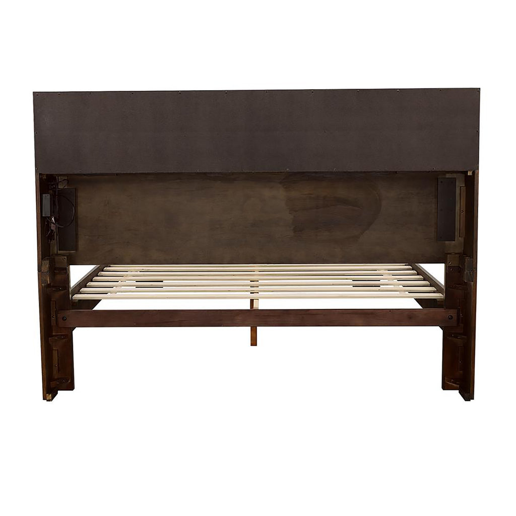 Cappuccino Queen Bed with Bookcase Headboard