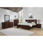 Cappuccino Queen Bed with Bookcase Headboard