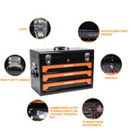 20" Portable 3-Drawer Steel Toolbox