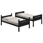 Black Twin/Twin Bunk Bed with Built-In Ladder