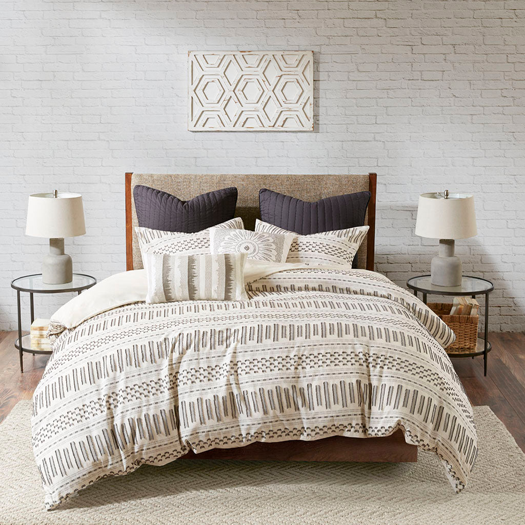 Full/Queen Cotton Jacquard Duvet Cover Mini Set