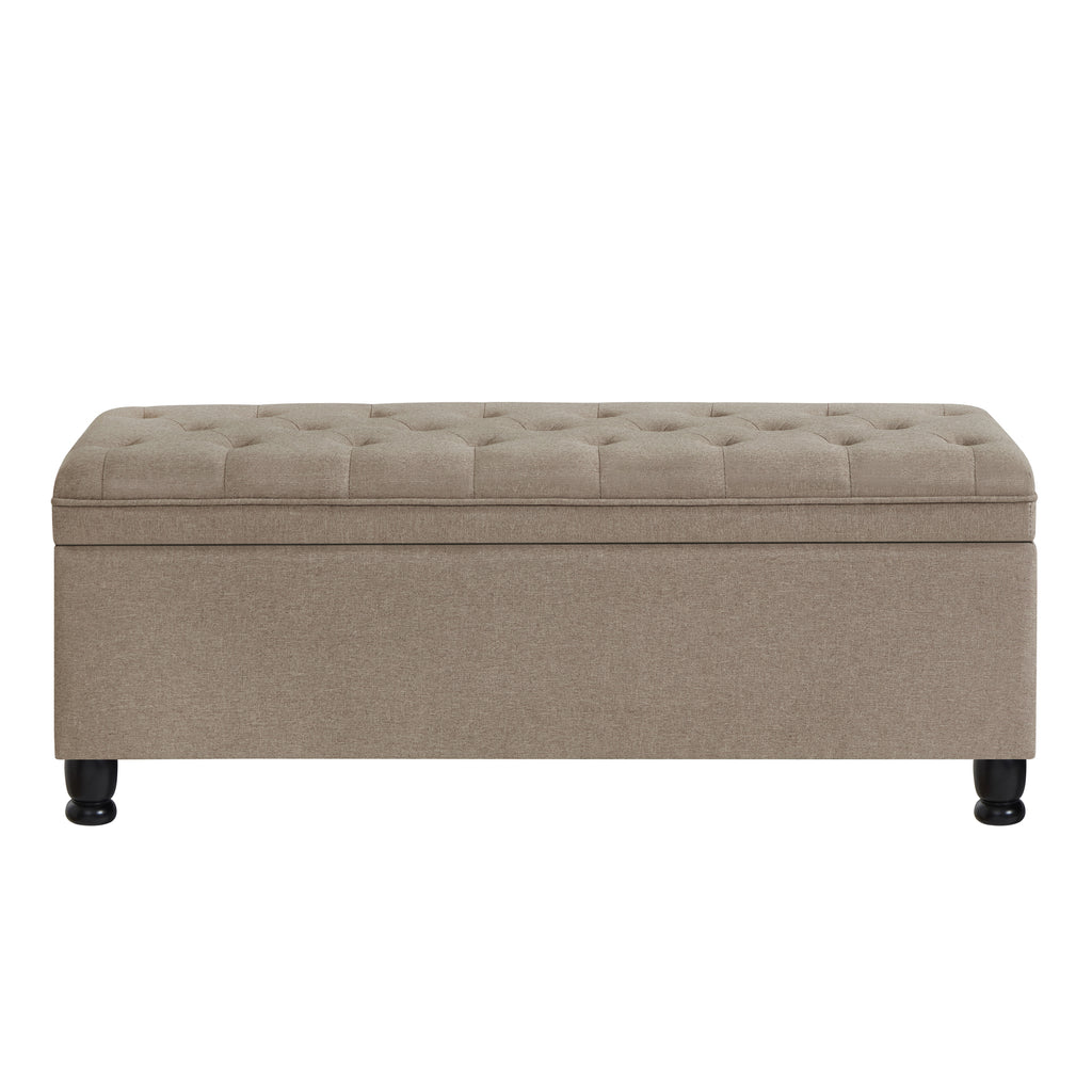 Upholstered Tufted Button Storage Bench