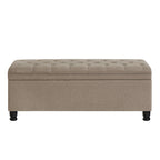Upholstered Tufted Button Storage Bench