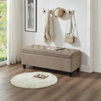 Upholstered Tufted Button Storage Bench