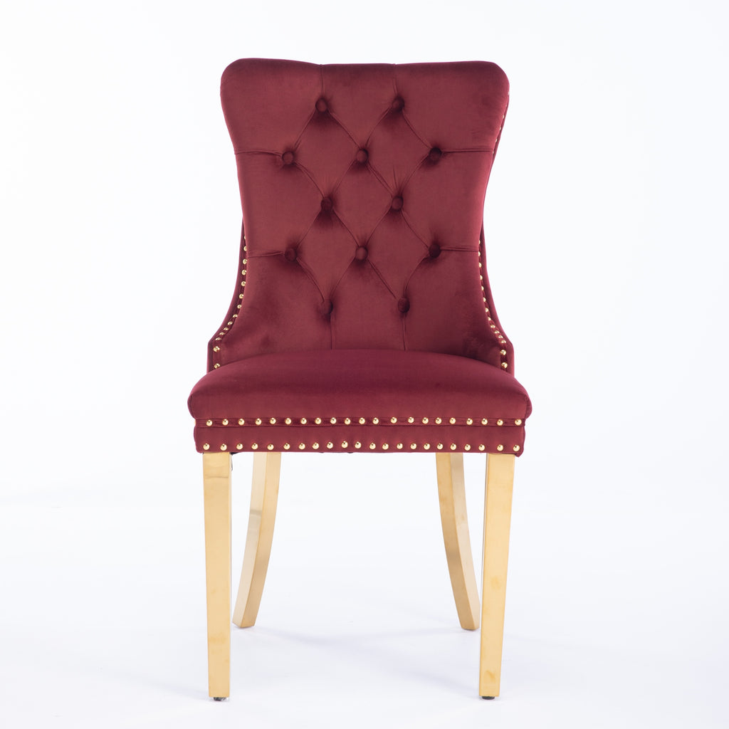 Nikki Collection Modern Velvet Upholstered Dining Chair Set of 2