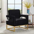 Modern Style Accent Chair with Velvet Fabric