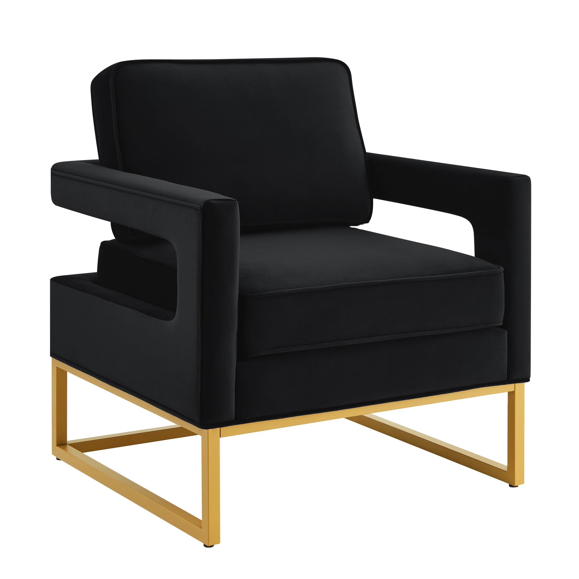 Modern Style Accent Chair with Velvet Fabric