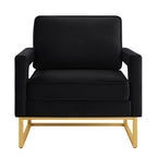 Modern Style Accent Chair with Velvet Fabric