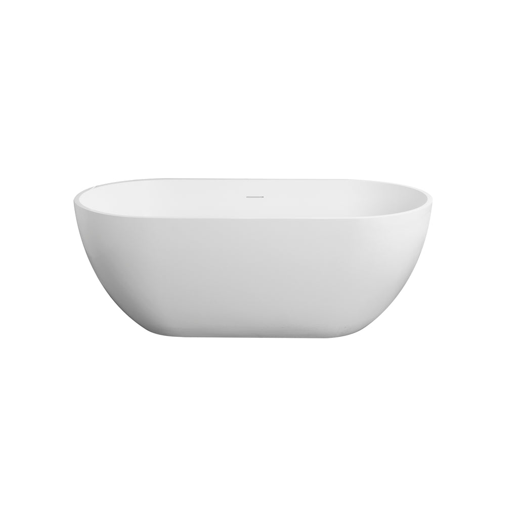 59 Inch Solid Surface Oval Freestanding Bathtub