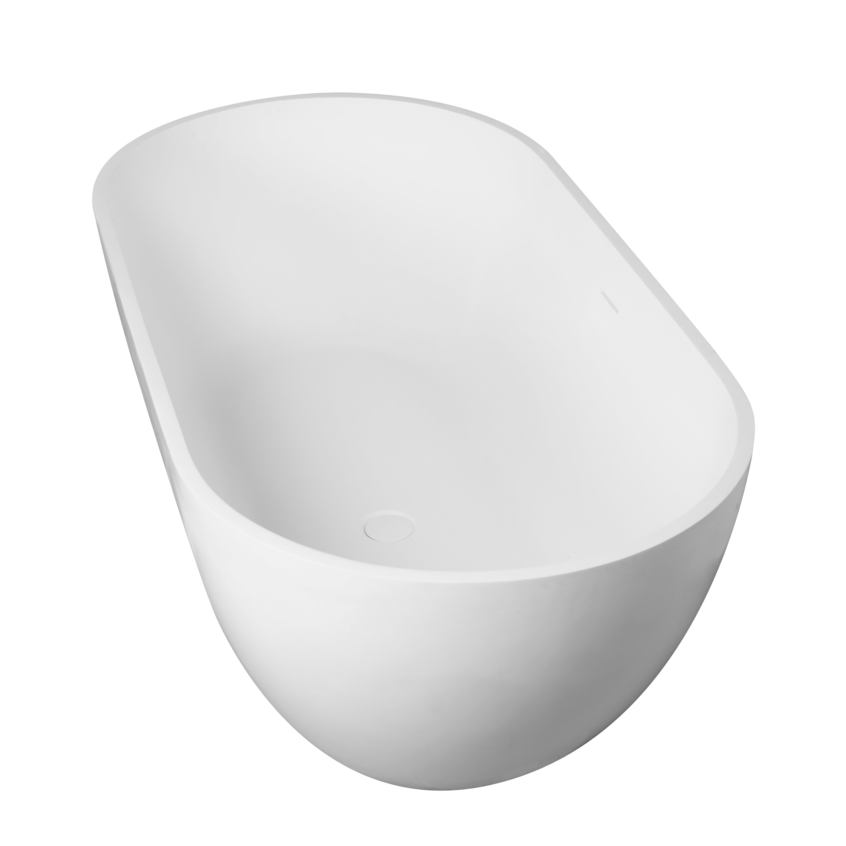 59 Inch Solid Surface Oval Freestanding Bathtub