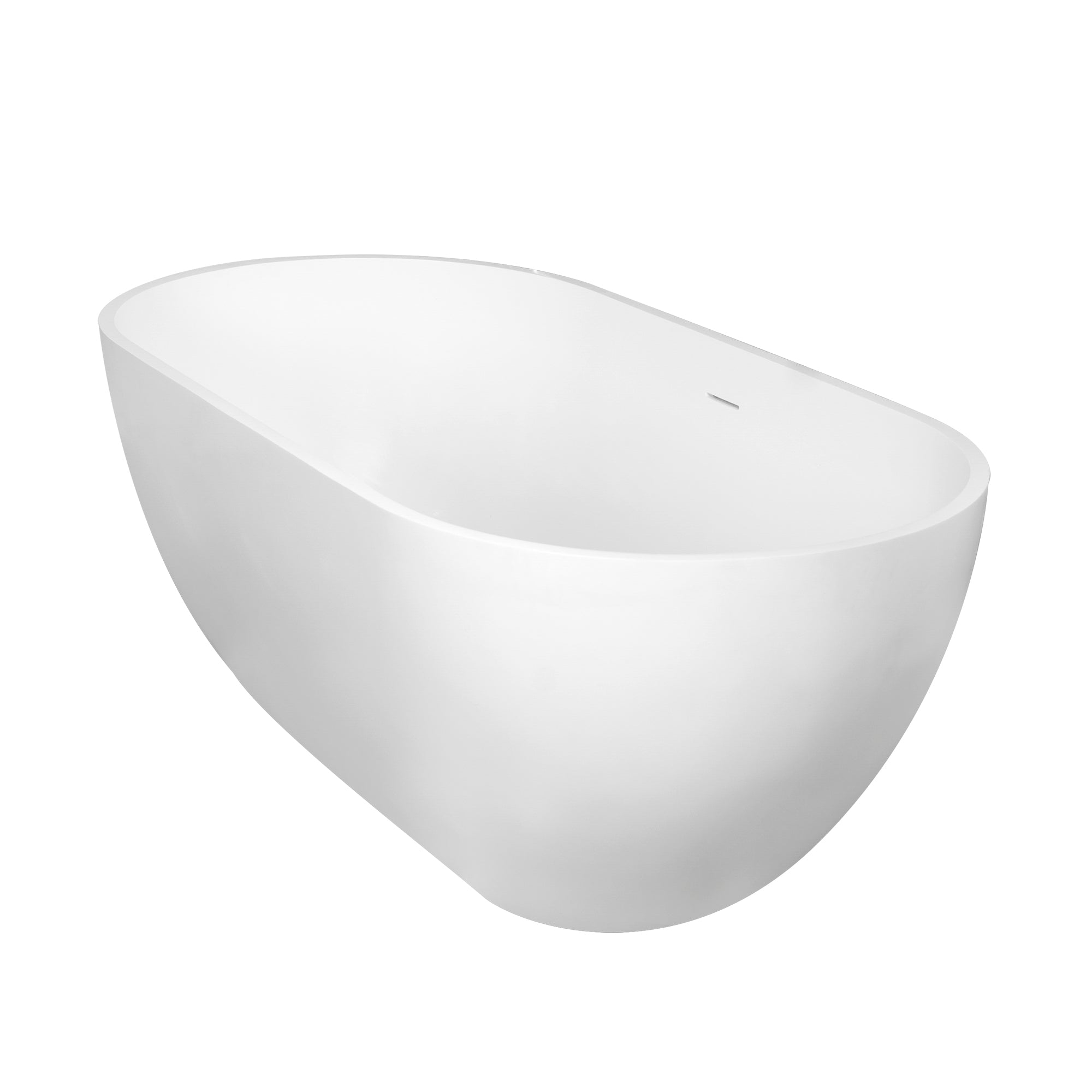 59 Inch Solid Surface Oval Freestanding Bathtub