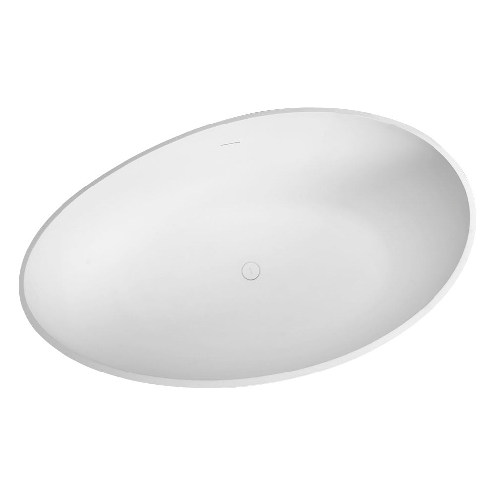 63 Inch Freestanding Solid Surface Soaking Bathtub