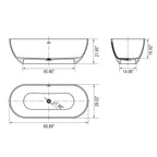 Freestanding Solid Surface Soaking Bathtub