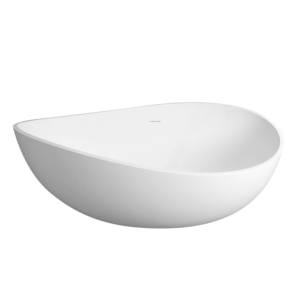 63 Inch Freestanding Solid Surface Soaking Bathtub