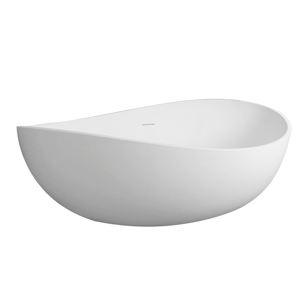 63 Inch Freestanding Solid Surface Soaking Bathtub