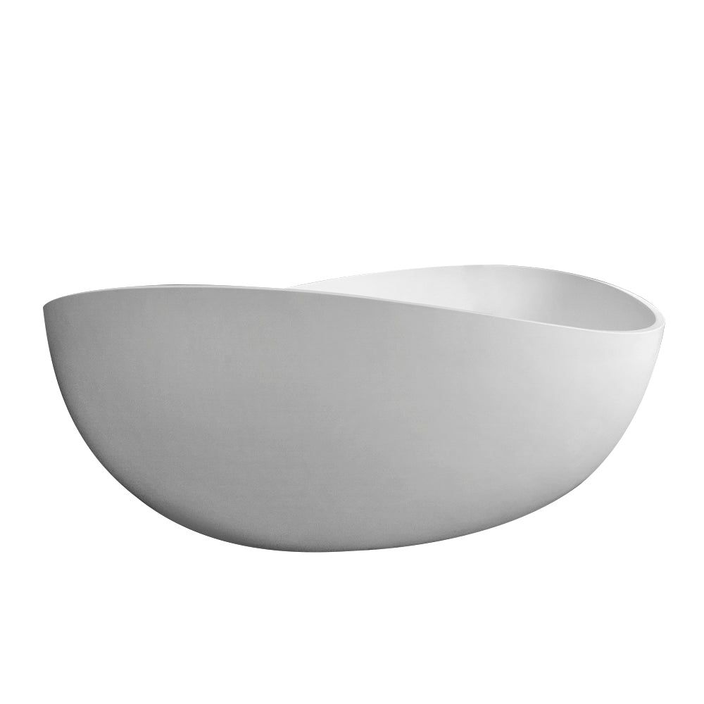 63 Inch Freestanding Solid Surface Soaking Bathtub