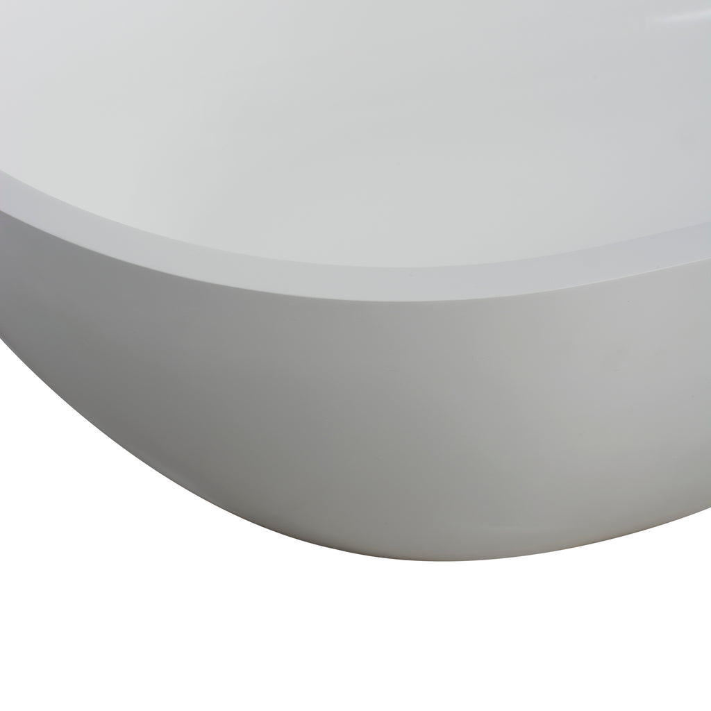 59 Inch Solid Surface Oval Freestanding Bathtub