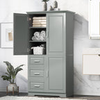 Tall and Wide Storage Cabinet with Doors for Bathroom/Office