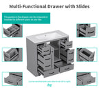 36" Bathroom Vanity without Sink, Cabinet Base Only