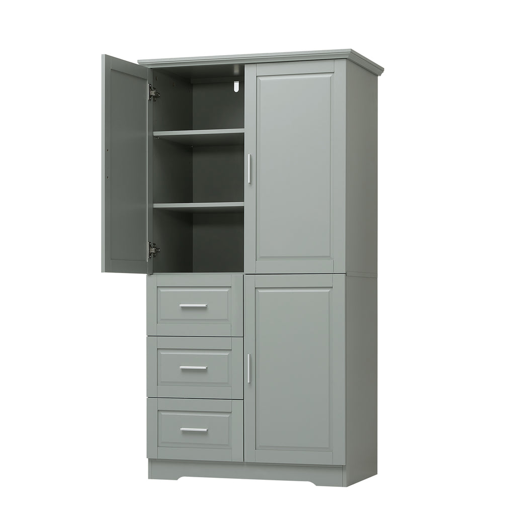 Tall and Wide Storage Cabinet with Doors for Bathroom/Office