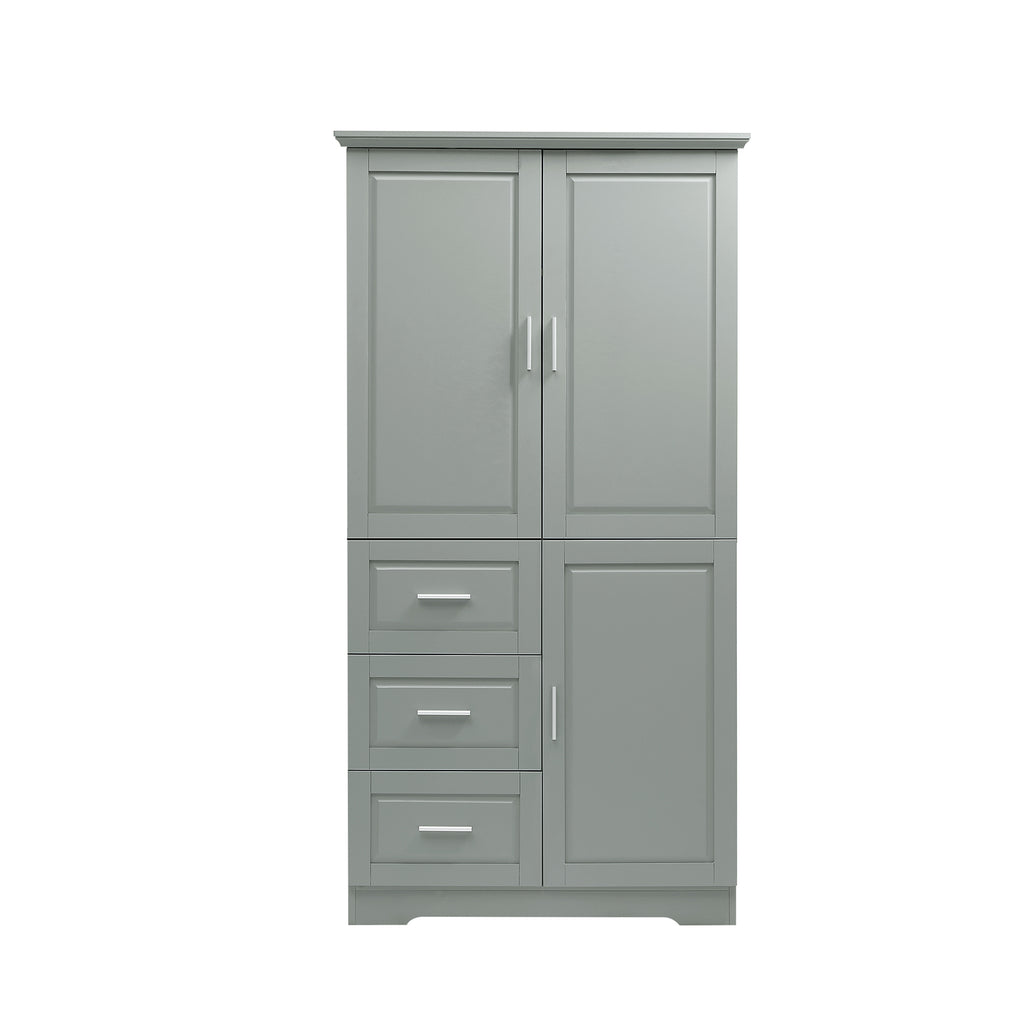 Tall and Wide Storage Cabinet with Doors for Bathroom/Office