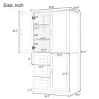 Tall and Wide Storage Cabinet with Doors for Bathroom/Office