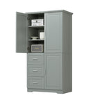 Tall and Wide Storage Cabinet with Doors for Bathroom/Office