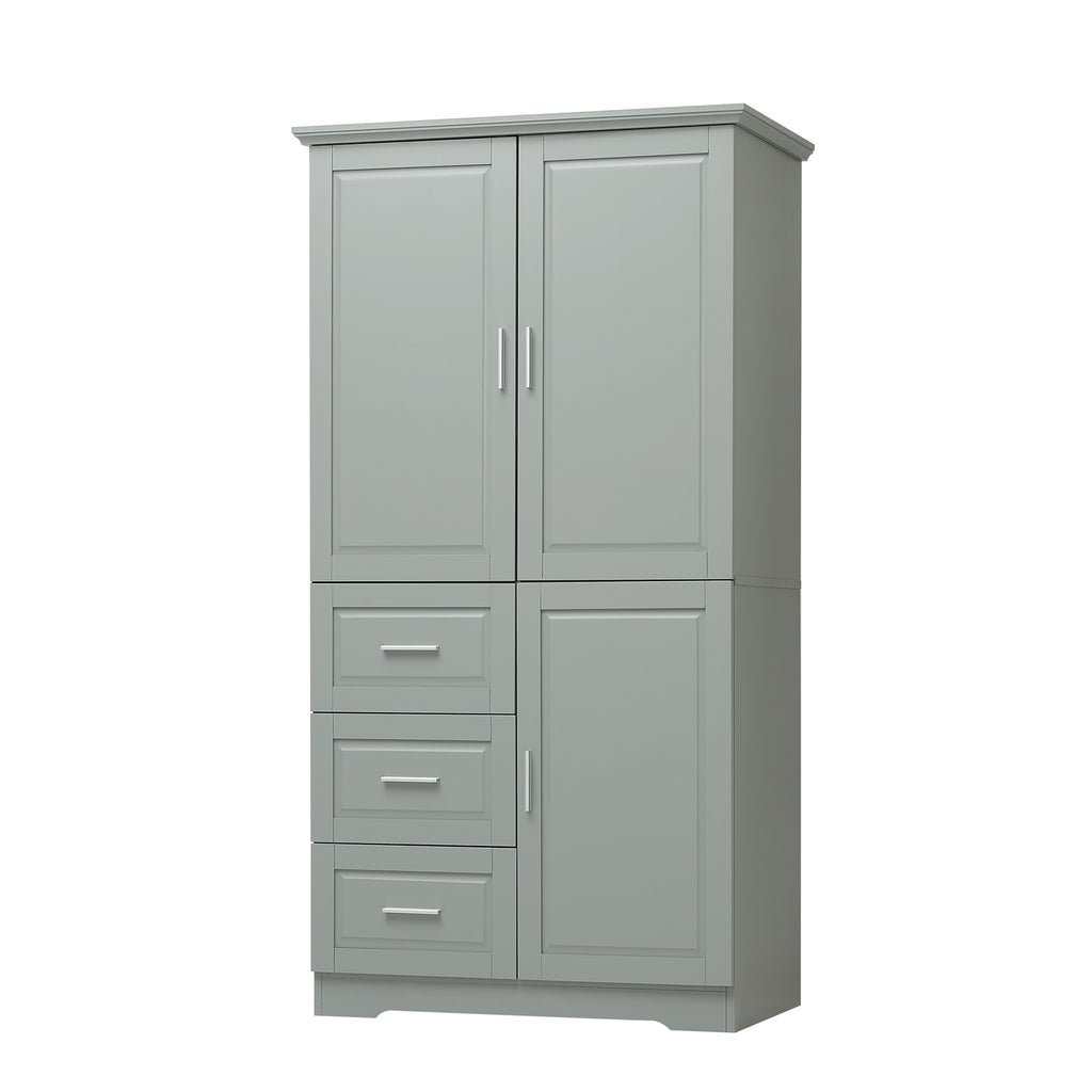 Tall and Wide Storage Cabinet with Doors for Bathroom/Office