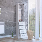 Linen Cabinet 68" H with Three Shelves and Four Drawers