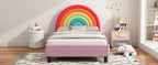 Rainbow Design Upholstered Twin Platform Bed