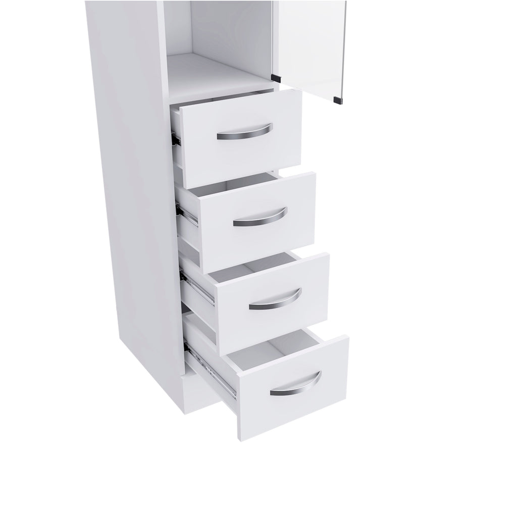 Linen Cabinet 68" H with Three Shelves and Four Drawers