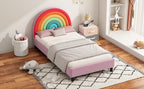 Rainbow Design Upholstered Twin Platform Bed