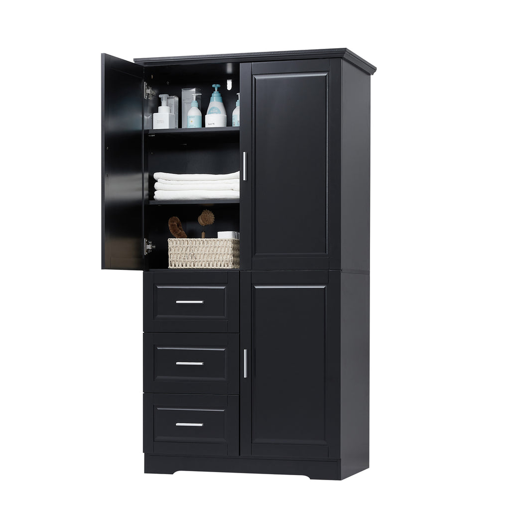 Tall and Wide Storage Cabinet with Doors for Bathroom/Office