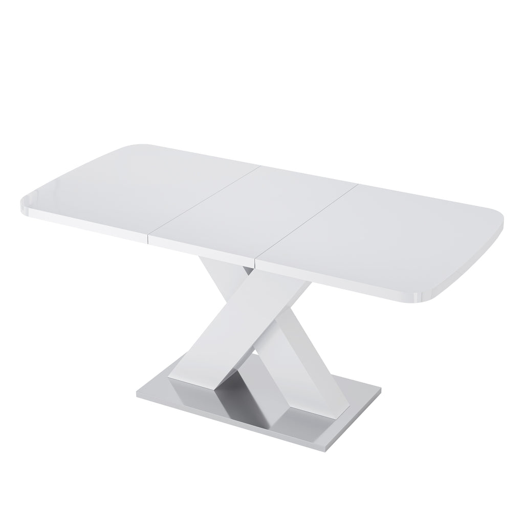 Modern Rectangle Dining Table, Stretchable