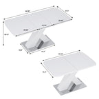 Modern Rectangle Dining Table, Stretchable