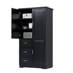 Tall and Wide Storage Cabinet with Doors for Bathroom/Office