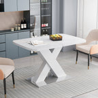 Modern Rectangle Dining Table, Stretchable
