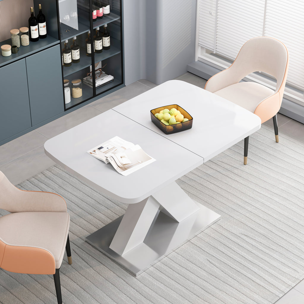 Modern Rectangle Dining Table, Stretchable