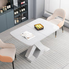 Modern Rectangle Dining Table, Stretchable