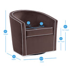 Kendall Maple Swivel Accent Chair