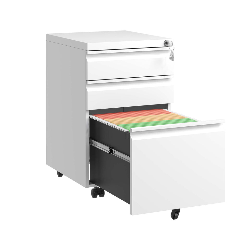 3 Drawer Mobile File Cabinet with Lock