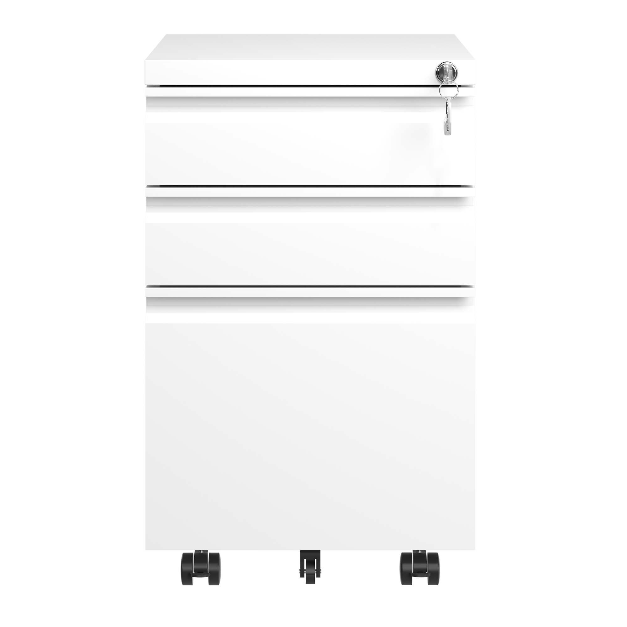 3 Drawer Mobile File Cabinet with Lock