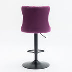 Swivel Velvet Barstools with Adjustable Seat Height