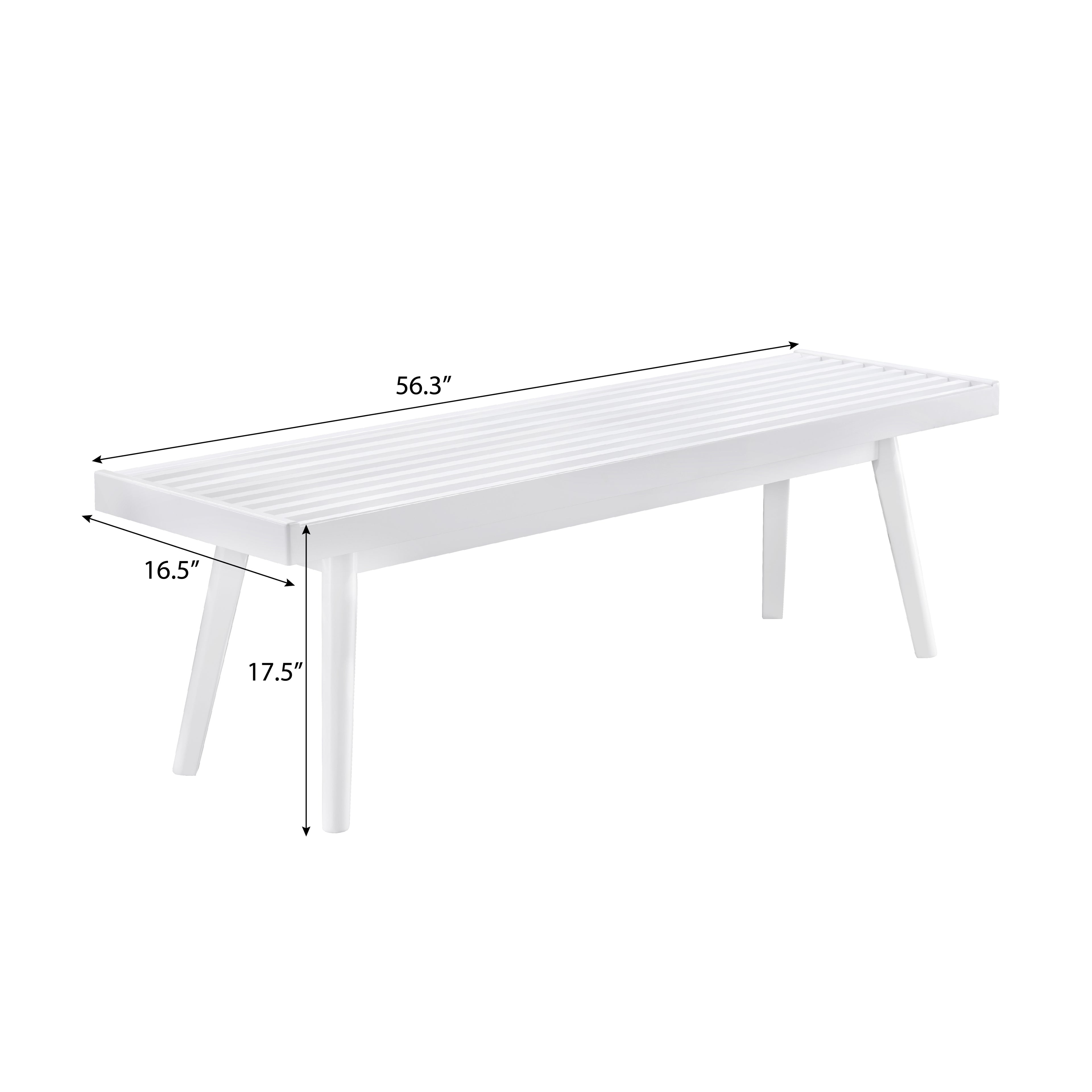 Larwich Solid Wood Slatted Bench